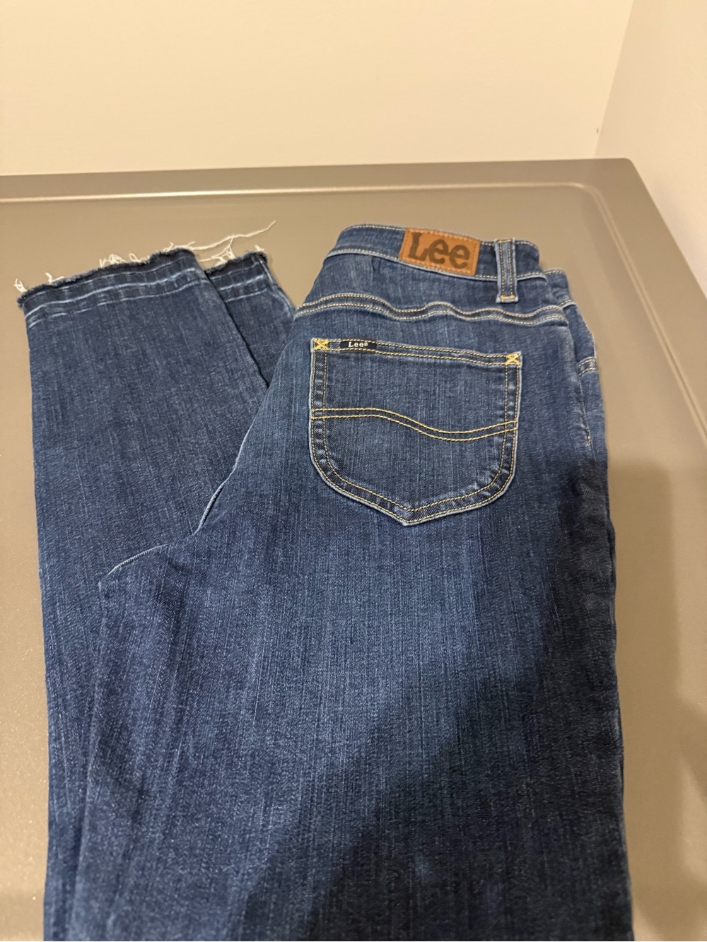 Lee Women's Indigo Skinny Jeans with Frayed Hem